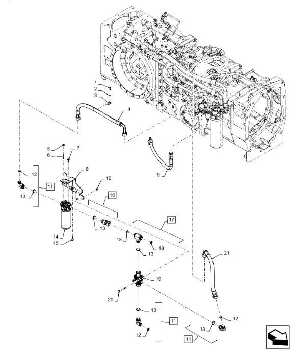 48174263 - Шланг гидравл. смазки КПП T8./Mg.