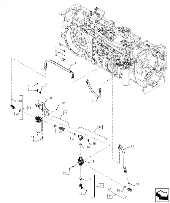 48174262 - Шланг гидравл. смазки КПП T8./Mg.