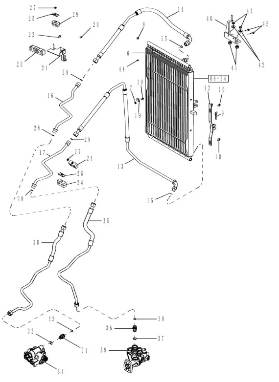 87364973 - Шланг гидравл. радиат. масл. T8/Mg.
